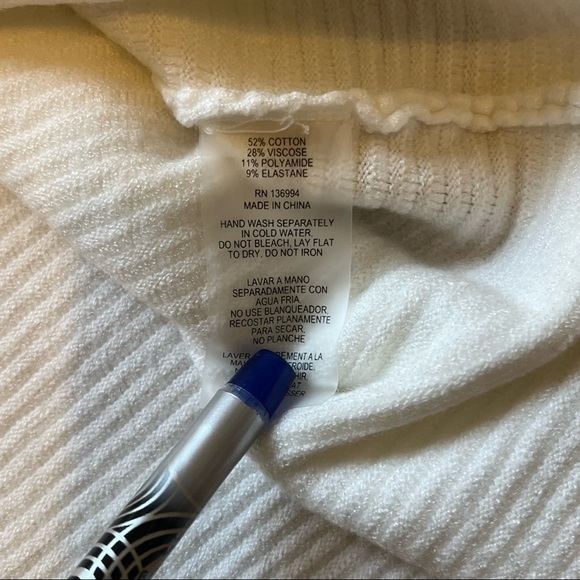 Vila Milano size Large Cream colored long sleeve ribbed tunic length sweater - Picture 3 of 6